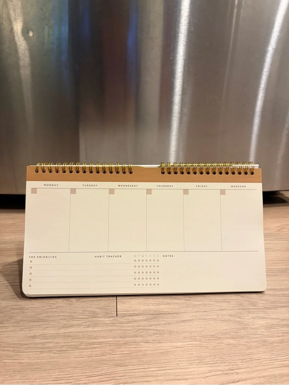 1-Year Undated Weekly Planner - Cream & Gold